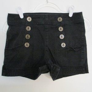 Express Black Nautical Button Front Jean Shorts Size 4